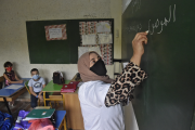 قاعة تدريس بأحد مدارس العاصمة الجزائرية (تصوير: رياض قرامدي/أ.ف.ب)