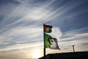  (الصورة: Getty) العلم الجزائري والفلسطيني في أحد الأحياء الفرنسي