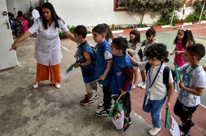 في يوم الدخول الاجتماعي بإحدى المدارس الجزائرية  (الصورة: Getty)