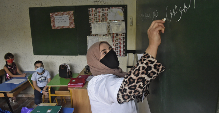 قاعة تدريس بأحد مدارس العاصمة الجزائرية (تصوير: رياض قرامدي/أ.ف.ب)