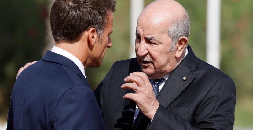 الرئيس الجزائري عبد المجيد تبون ونظيره الفرنسي إيمانويل ماكرون (الصورة: Getty)
