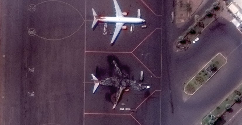 صورة من الأقمار الصناعية لمطار السودان (الصورة:Getty)
