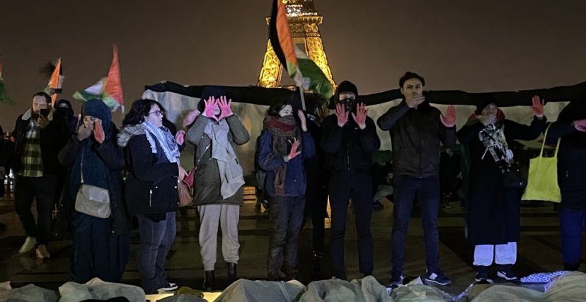  (الصورة: Getty) مظاهرة تدين جرائم الاحتلال الإسرائيلي في باريس 