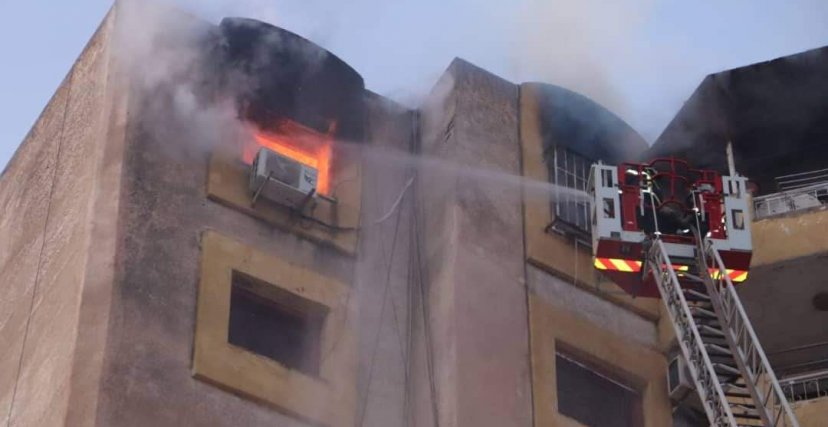 (الصورة: فيسبوك) حريق في شقة سكنية